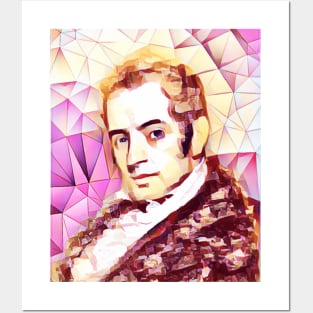 Washington Irving Pink Portrait | Washington Irving Artwork 9 Posters and Art